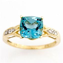 2.94ct Huge Green Topaz Diamond 9k Gold Ring (JEW-9421X)