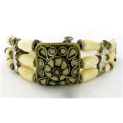 Tibet Turquoise Bone Nickel Bracelet (ANT-1104)
