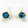 1.24ct London Bl Topaz Diamond 9k Gold Earrings (JEW-9233X)