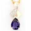 .73ct Natural Iolite Diamond 9k Gold Pendant (JEW-9277X)