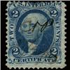 Image 1 : 1860s US Revenue Stamp 2c Certificate Blue (STM-1435)