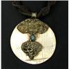 Image 2 : Tibet Shell Nickel Turquoise Pendant Necklace (ANT-1089)