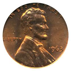1963 Lincoln Cent Graded MS67 RED (COI-4584)