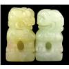 65ct Handcarved Burma Jade Fu Dog Pair (ANT-1070)