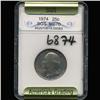 Image 3 : 1974 Washington 25c Quarter Coin Graded GEM (COI-6874)