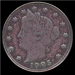 1905 Liberty 5c XF Details (COI-7798)