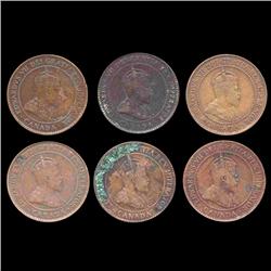 1903-1910 Canada 1c Higher Grade 6 Pcs (COI-8266)