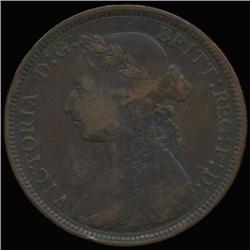 1885 British Victoria Halfpenny VF+ (COI-7260)