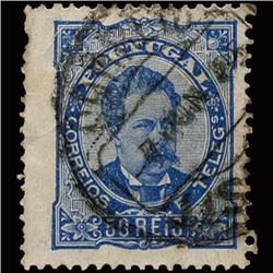 1887 Scarce Portugal 50r Blue Used Stamp (STM-1334)
