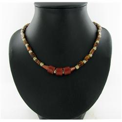 194ct Carnelian Goldstone & Nickel Bead Necklace (JEW-2174)