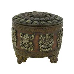 Tibet Vintage Prayer Scroll Canister (ANT-390)