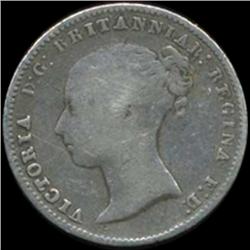 1846 Britain Victoria 4 Pence Groat Better Grade (COI-7035)