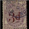 Image 1 : 1883 RARE GB 3p Lilac Surcharged Used Stamp (STM-1412)