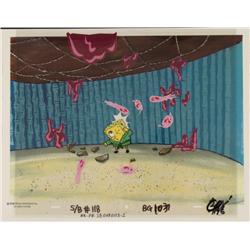 Stung SpongeBob Fish Original Cel Background Animation