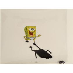 Production Cel Original SpongeBob Creepy Smile Art