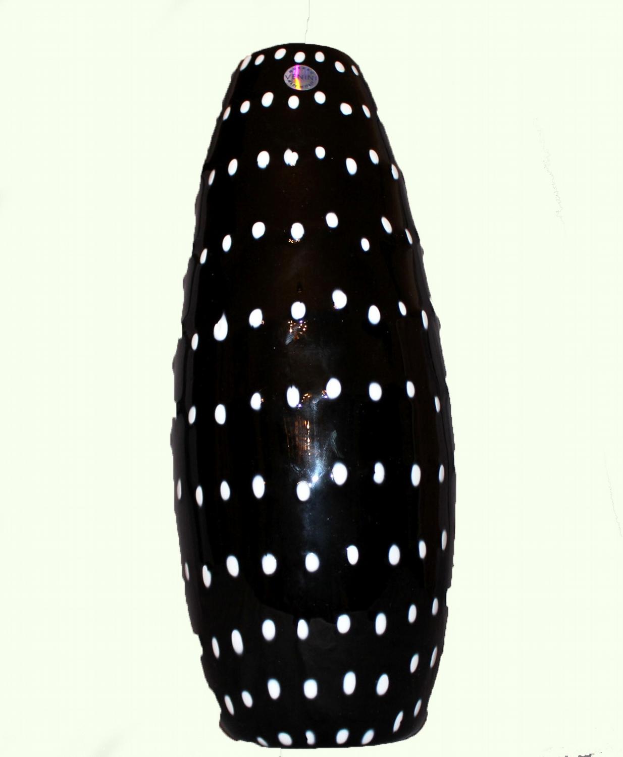 Black "Murrine" signed VENINI Vase with Label