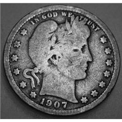 1907-O Silver Barber Quarter
