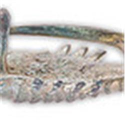 A Crab/Scorpion-Fibulae brooch; full copper Newer Ancient, probably Greek/Roman? 21mm x 50mm,