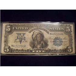RARE 1899 Indian Chief $5 Silver Certificate