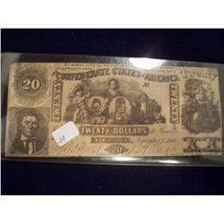 RARE 1861 $20 Confederate Note