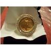 Image 1 : 24K Gold Eagle Diamond Ring W 10K Gold Setting, 8.9 Grams