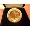 Image 3 : 24K Gold Eagle Diamond Ring W 10K Gold Setting, 8.9 Grams