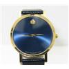 Image 2 : Movado Yellow Gold Plated Leather Strap Watch
