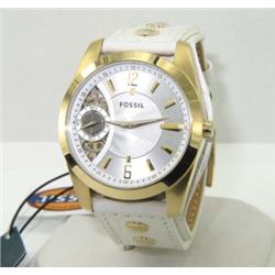 Fossil Stainless Steel Leather Strap Watch