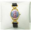 Image 1 : Gucci Gold Plated Leather Strap watch