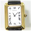 Image 3 : Cartier 18K Yellow Gold Leather Strap Watch