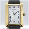 Image 6 : Cartier 18K Yellow Gold Leather Strap Watch