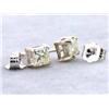 Image 1 : 14kw Gold Earrings with Princess Cut Diamonds (0.89 ct)