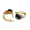 Image 3 : 14k Yellow Gold Earrings with Onyx and Diamonds