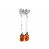 Image 2 : 18k White Gold Diamond Earrings with Citrine