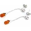 Image 3 : 18k White Gold Diamond Earrings with Citrine
