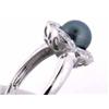 Image 5 : 14k White Gold Pearl Ring with Diamonds