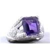 Image 1 : 14k White Gold Rings with Amethyst and Diamonds