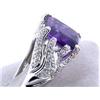 Image 2 : 14k White Gold Rings with Amethyst and Diamonds
