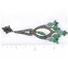 Image 4 : 18k Gold and Silver Earrings with Emerald and Diamond