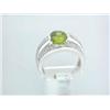 Image 2 : 18k White Gold Ring with Diamonds and Peridot