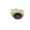 Image 2 : 14k Yellow Gold Ring with Garnet and Diamonds