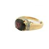 Image 3 : 14k Yellow Gold Ring with Garnet and Diamonds