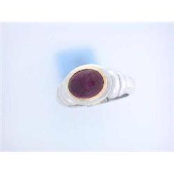 Silver Ring with Gold and Tourmaline