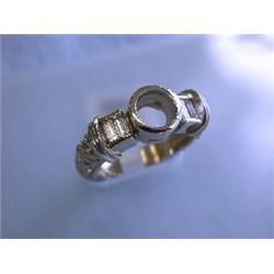 14k Yellow Gold Semi-mount Ring with Diamond Accents