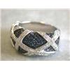 Image 3 : 14k White Gold Ring with Diamonds and Sapphire
