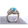 Image 2 : 14k Yellow Gold Turquoise Ring with Diamond Accents
