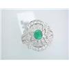 Image 1 : 18k White Gold Ring with Diamonds and Emerald