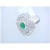 Image 3 : 18k White Gold Ring with Diamonds and Emerald