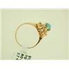 Image 5 : 14k Yellow Gold Turquoise Ring with Diamond Accents