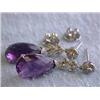 Image 2 : 18k White Gold with Amethyst and Diamond Earrings